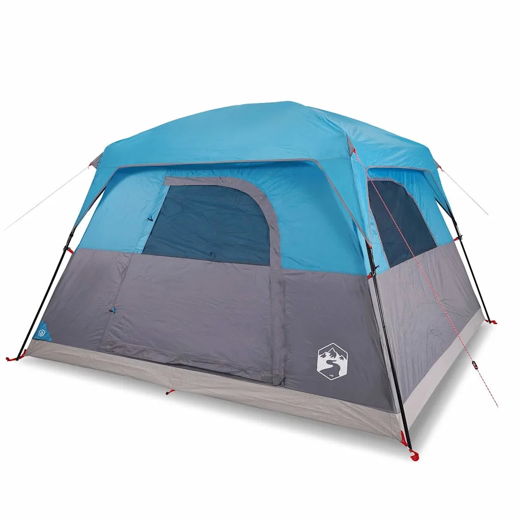Tenda da Campeggio a Cabina per 4 Persone-Tenda per Escursionismo Blu Impermeabile 774110