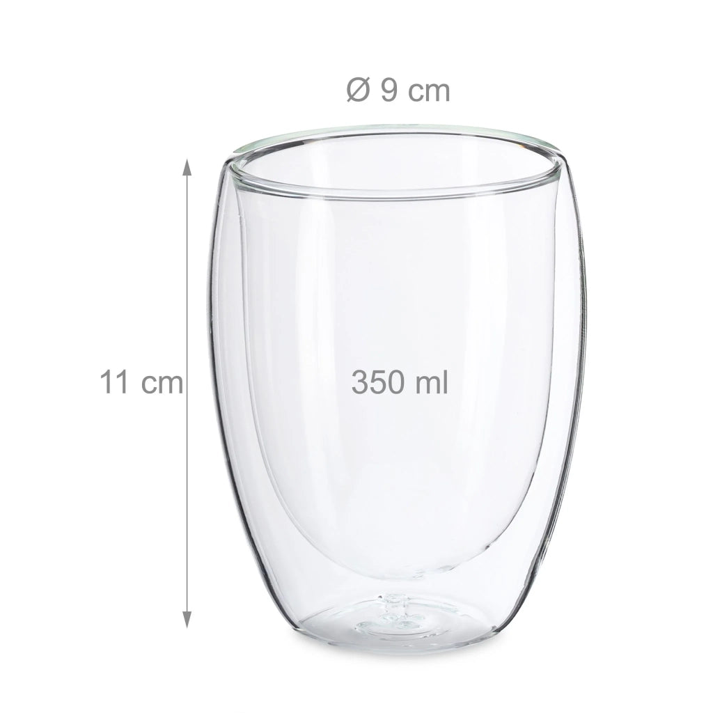 Set di tazze per latte macchiato a doppia parete 11 x 9 cm in vetro borosilicato trasparente 13_0015985