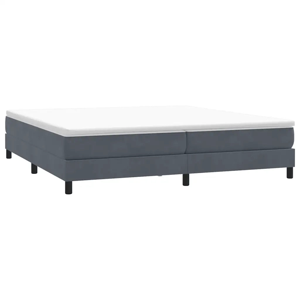 Letto a Molle senza Materasso Grigio Scuro 200x210 cm Velluto 3315844