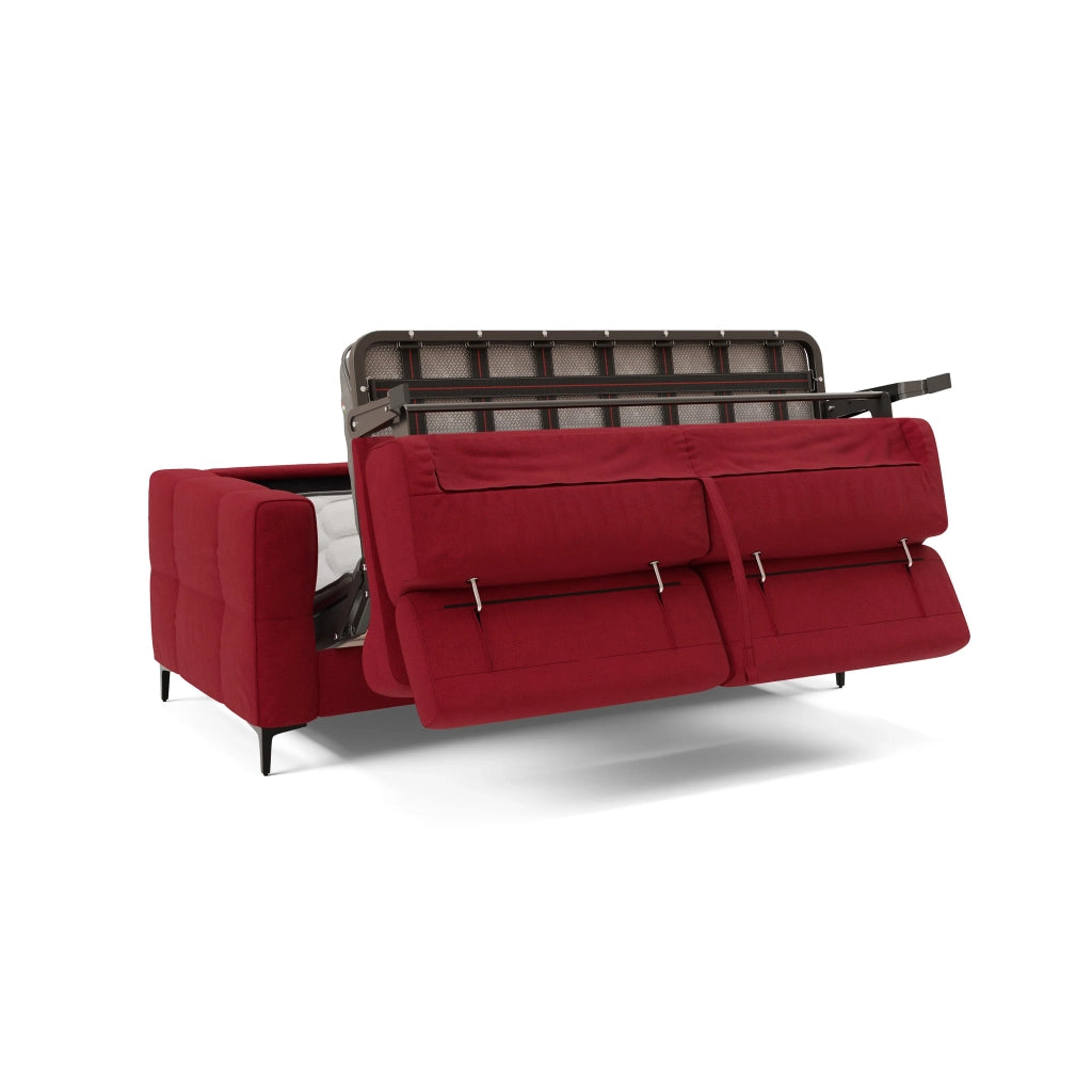 Gardenia Divano letto materasso alto 18 cm con poggiatesta reclinabili e rivestimento impermeabile T02 218 cm (mat. 160x197) rosso