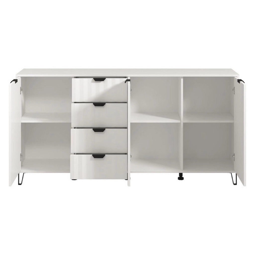 Madia Paglieta, Credenza 3 Ripiani, 182.5x40x90.5h cm Bianco