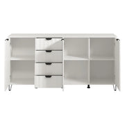 Madia Paglieta, Credenza 3 Ripiani, 182.5x40x90.5h cm Bianco