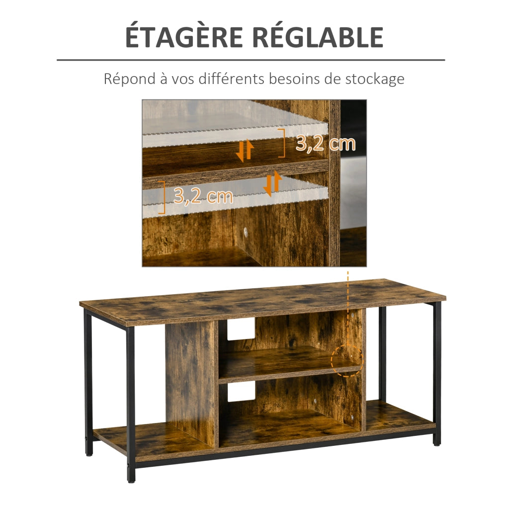 Mobile TV con ripiani regolabili ¨C zephmum ¨C 110x40x50 cm marrone