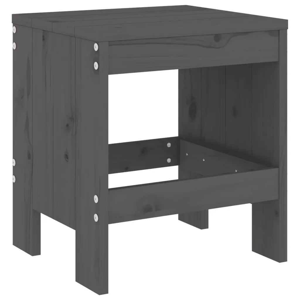 Sgabelli da Giardino 2pz Grigi 40x36x45cm Legno Massello Pinocod mxl 80625