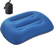 Cuscino da campeggio leggero e gonfiabile - 80 g zaino per escursioni all'aperto - cuscino per spiaggia - 46 x 30 cm - blu