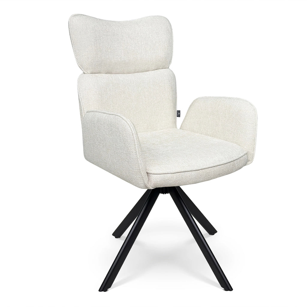 Sedia ufficio in tessuto, poltrona girevole beige – Oslo