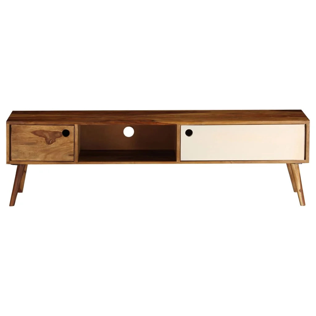 Mobile TV TV buffet dal design pratico 140 cm in legno massello di sheesham 2502071/2