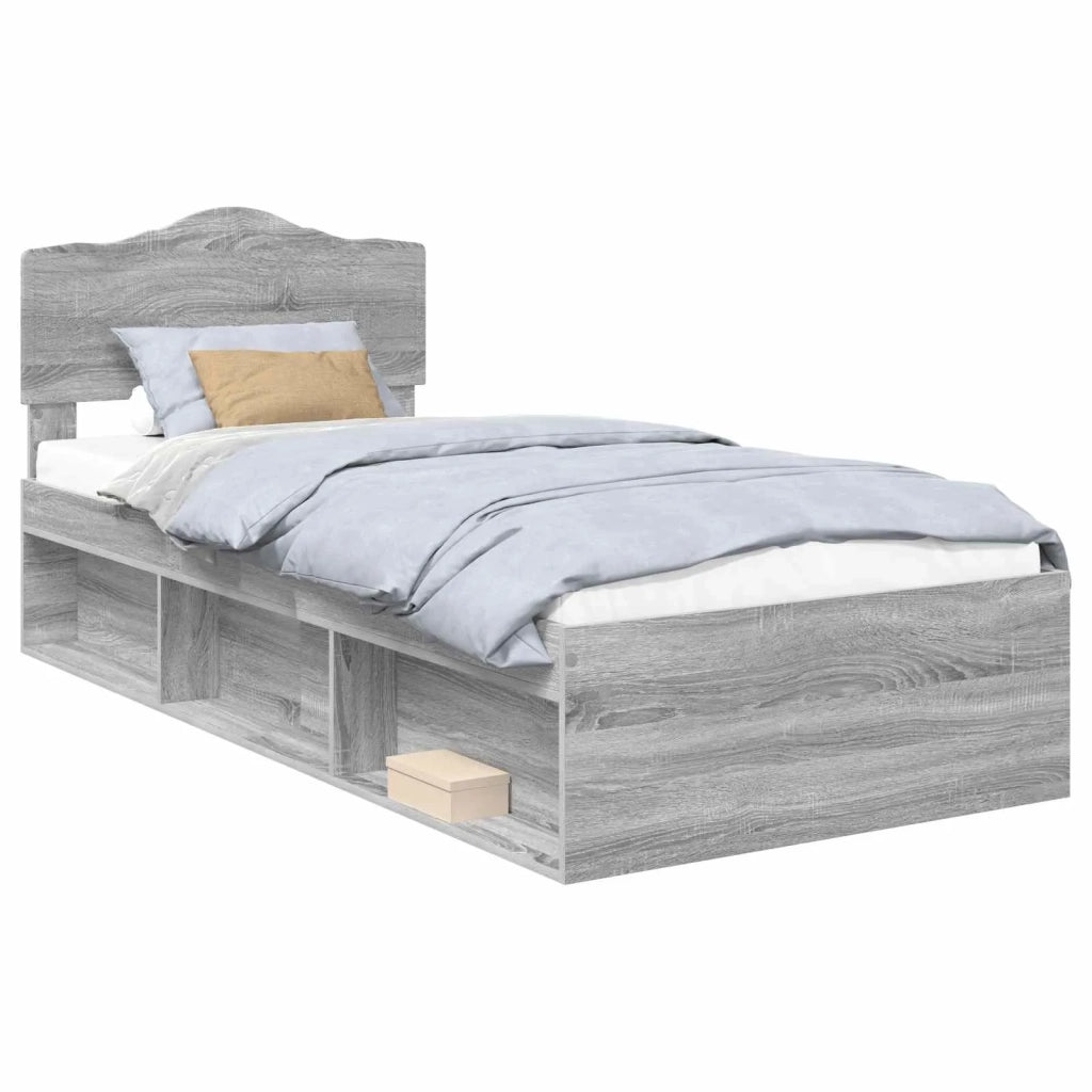 Struttura del letto Grigio Sonoma 90 x 200 cm Pino massello 3412948