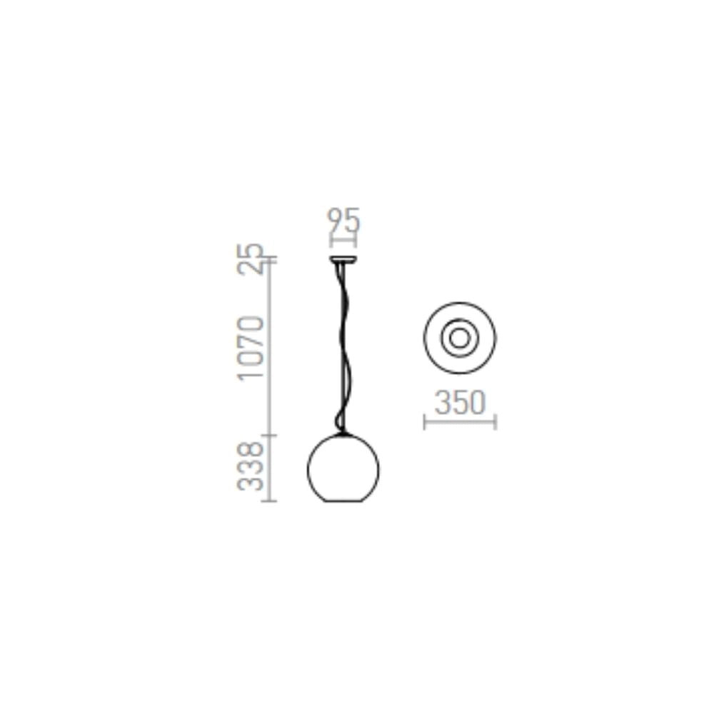 Lampadario Lampada BEAU MONDE 35 a sospensione vetro cromato/vetro trasparente 230V E27 25W
