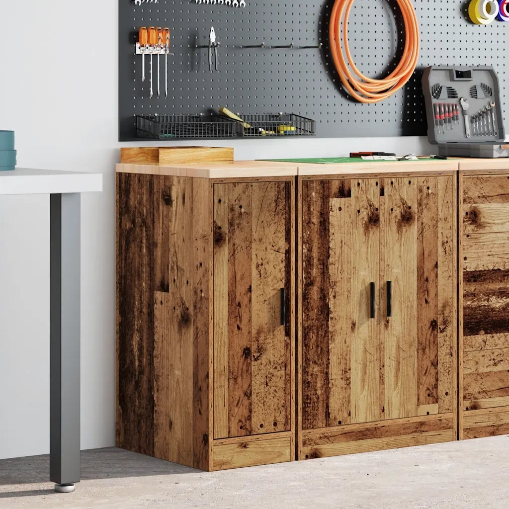 Armadietto per Garage in Legno Vecchio 30x51x85 cm CFW1800190