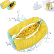Sacco per scarpe riutilizzabile, sacco per scarpe a forma di api, senza perdita di colore, senza rimozione dei peli, sacco per scarpe per lavatrice e asciugatrice. (Giallo, 39 x 19 cm)