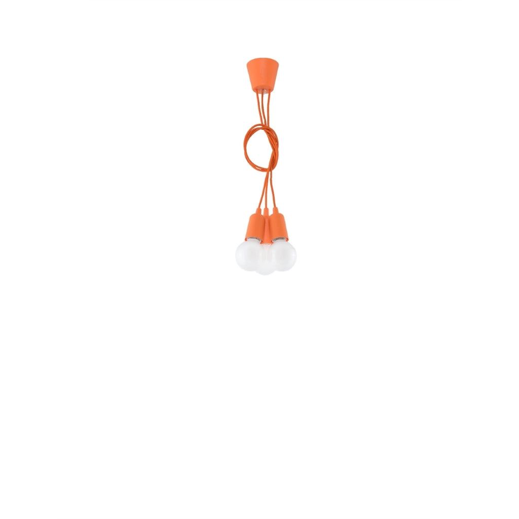 Lampadario Matero 3 luci arancione E27 Pure Lume PU.0585