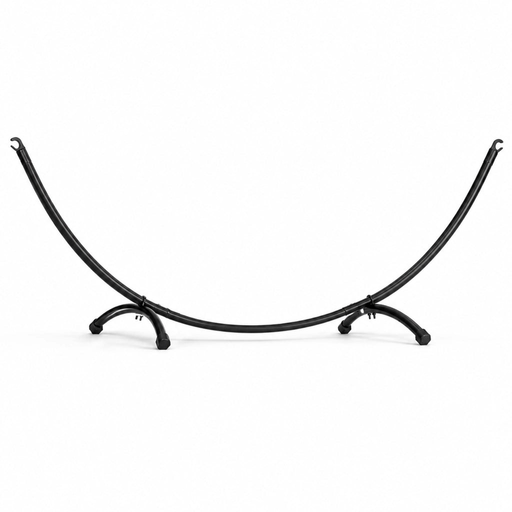 Supporto Per Amaca In Acciaio Con Telaio Ad Arco Ganci Laterali Portata 150 Kg Facile Da Assemblare Per Giardino Terrazzo Balcone Relax Outdoor 300 X 90 X 100 Cm Nero