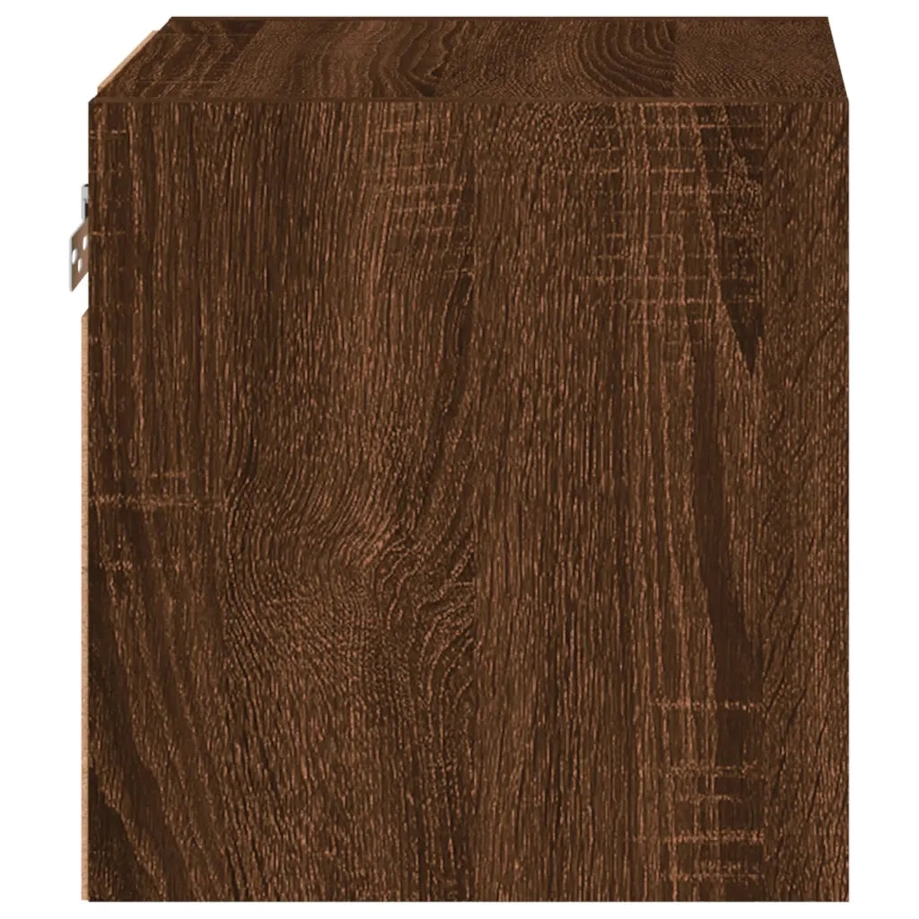 Mobile TV a Parete | Armadietto TV | Mobile Porta TV con Luci LED Rovere Marrone 30x28,5x30 cm