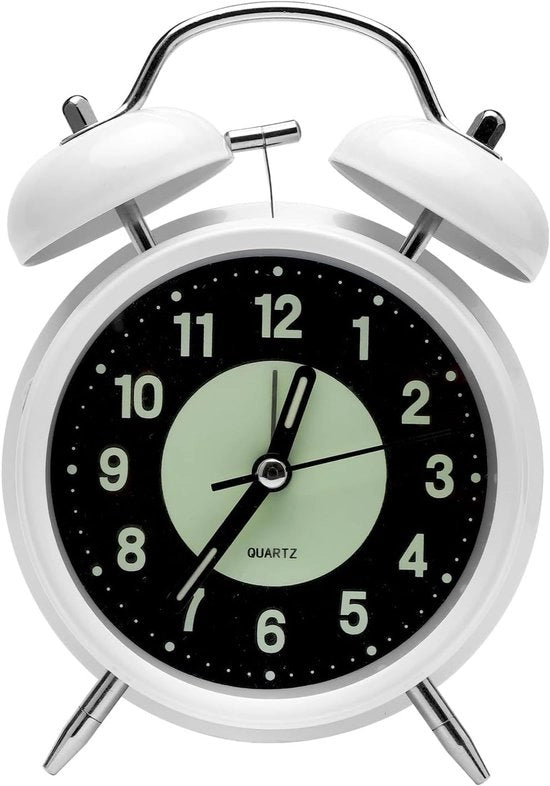 Alarme da Destra - Allarme Analogico - Alarmando - Doppio Orologio - Lampada da Notte - Design Retro