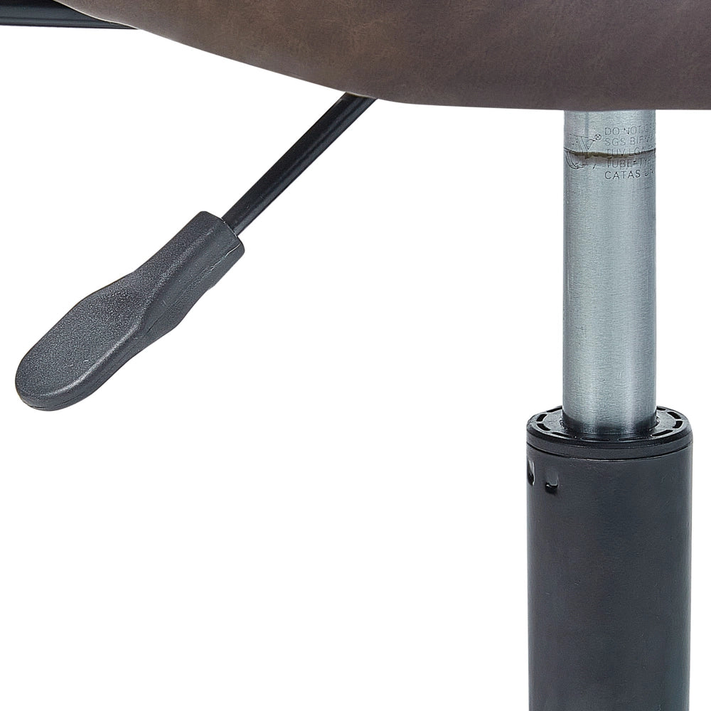 Sedia da ufficio in ecopelle marrone scuro girevole e regolabile stile moderno home office