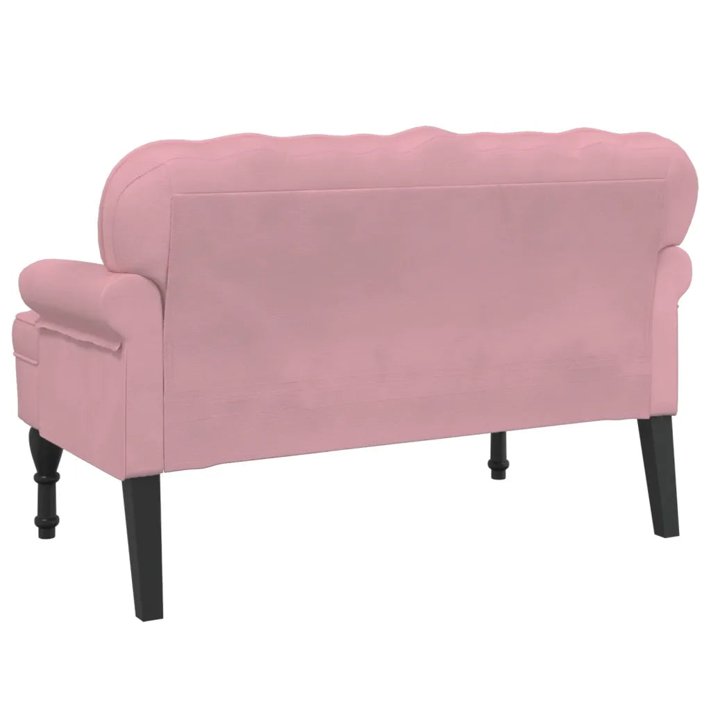 Panca con Schienale-Divano Sedia Rosa 119,5x64,5x75 cm in Velluto
