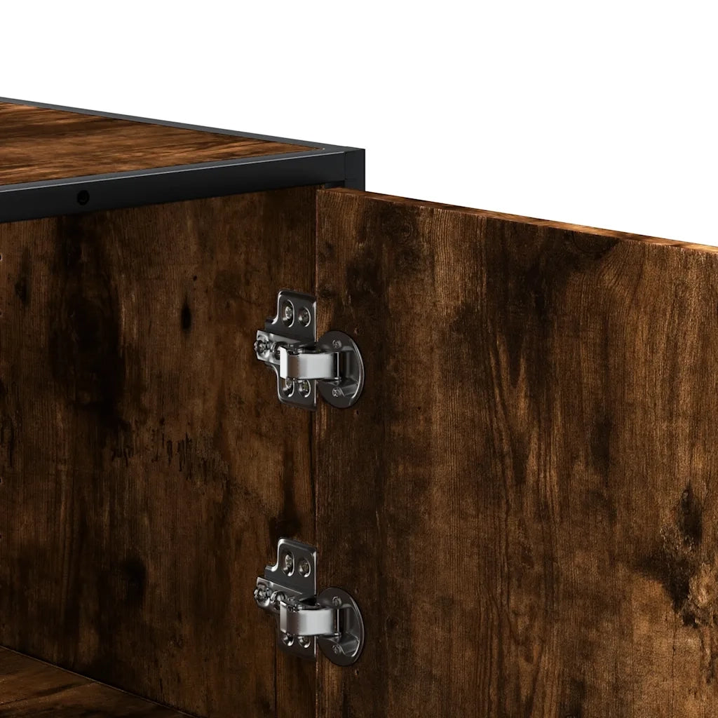 Credenza Rovere Fumo 35,5x35x106,5 cm Legno Multistrato Metallo 849066