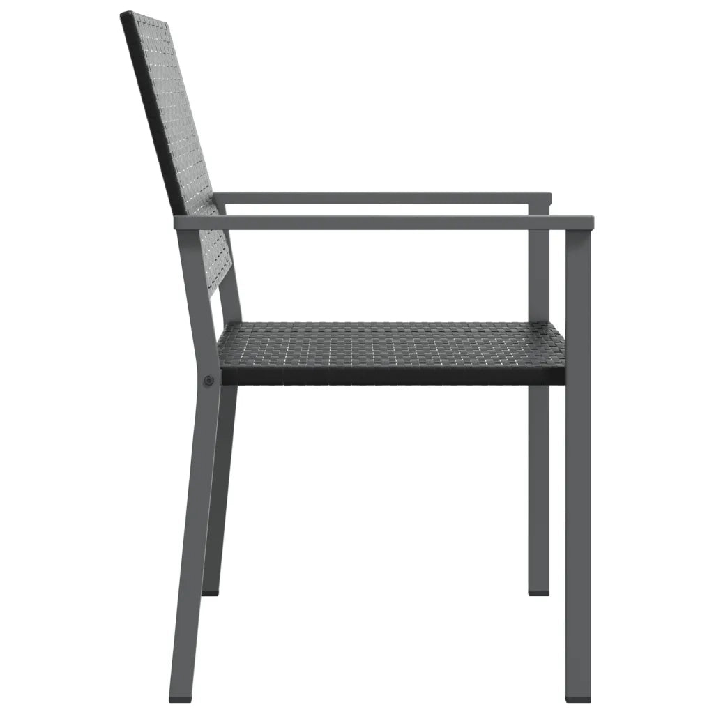 Sedie da Giardino 4 pz Nere 54x62,5x89 cm in Polyrattan 3187083