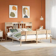 Letto Libreria senza Materasso-Struttura Letto con contenitore 180x200 cm in Legno di Pino 225518