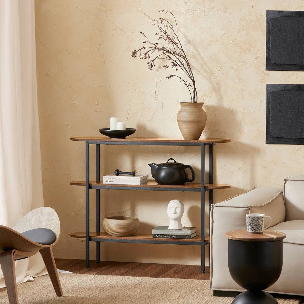 Tavolo Consolle da ingresso Tavolino stretto Tavolo decorativo Marrone 110x25x86cm FSB67-WS SoBuy