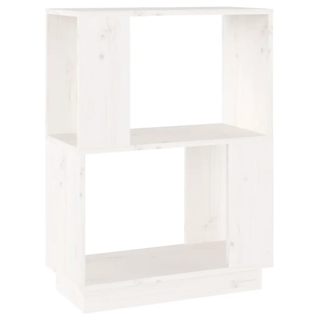 Libreria Divisorio-Scaffale per Libri-Mobile di Stoccaggio Bianco 51x25x70 cm in Legno Massello di Pino