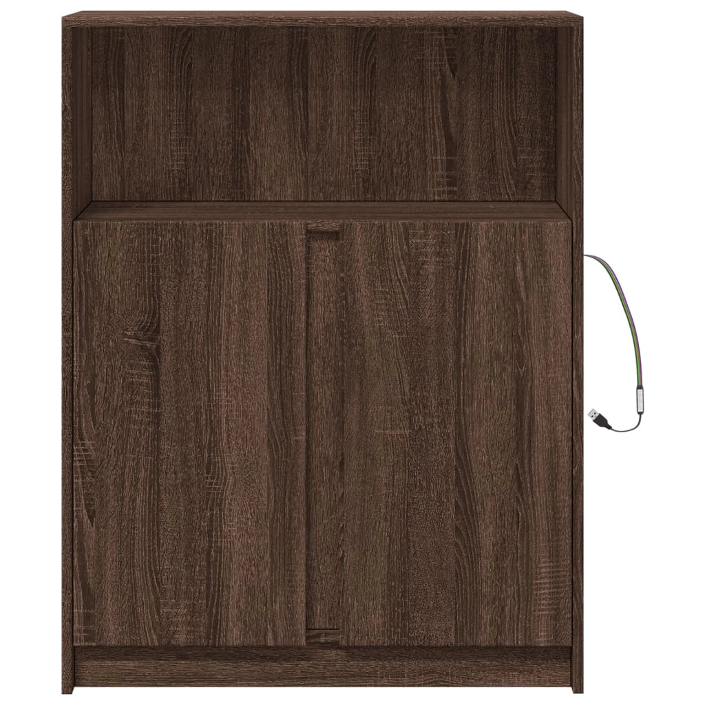 Buffet credenza cassettiera armadio mobile contenitore organizer per cucina soggiorno salotto con illuminazione a LED 77 x 34 x 100 cm legno ingegnerizzato marrone 02_0029791