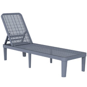 Poltrona Reclinabile da Giardino ¨C Zephmum ¨C Grigio 191x55x35,5 cm