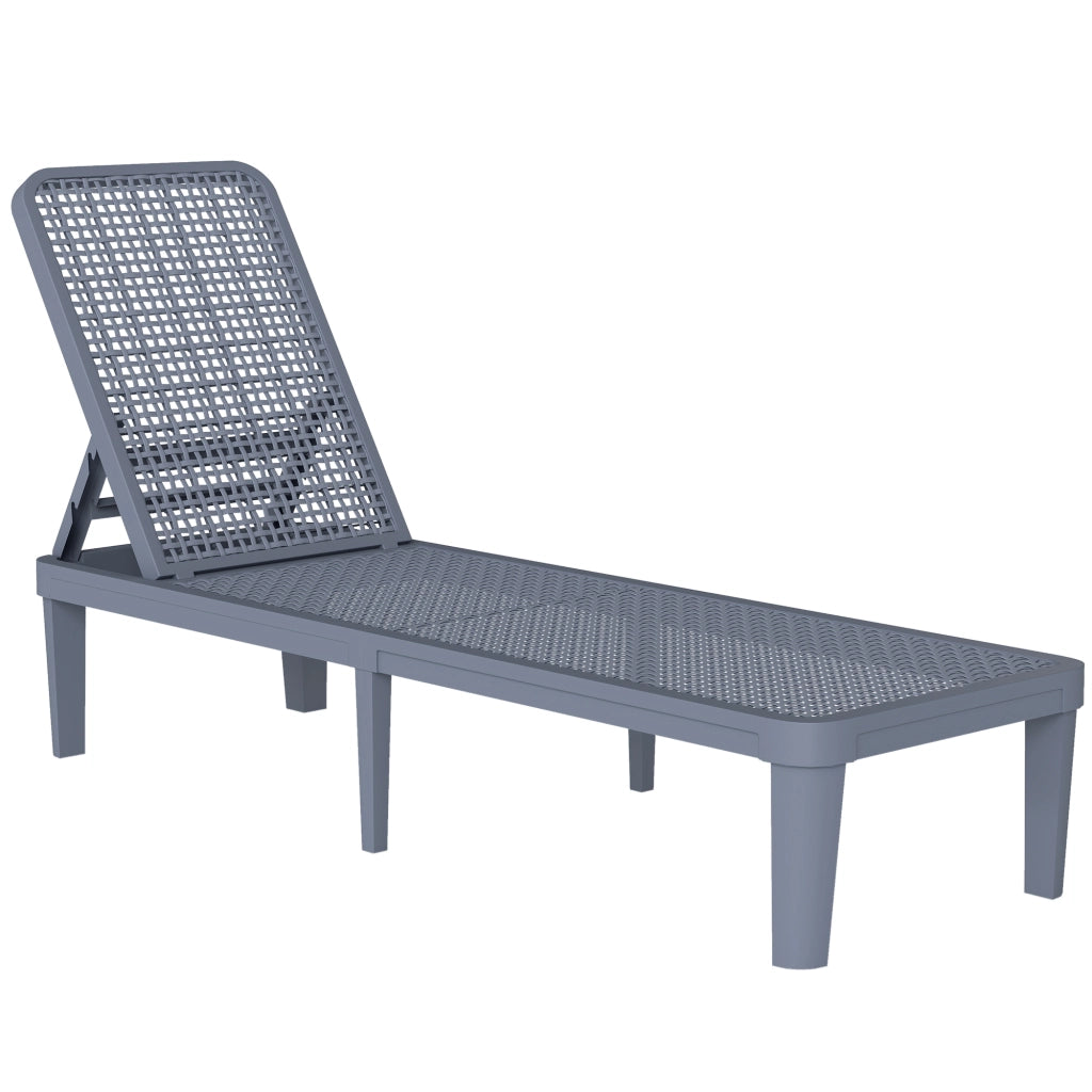 Poltrona Reclinabile da Giardino ¨C Zephmum ¨C Grigio 191x55x35,5 cm