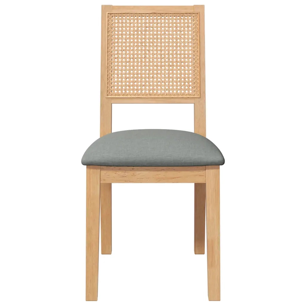 Sedie da Pranzo con Cuscini 2 pz in Legno Massello di Hevea