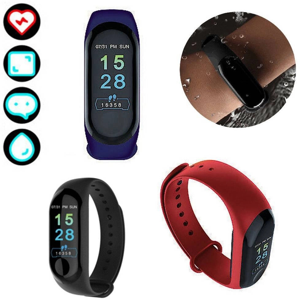 Trade Shop - Smartwatch Bracciale Orologio Smart Bluetooth Cardiofrequenzimetro Oled Mi3 -