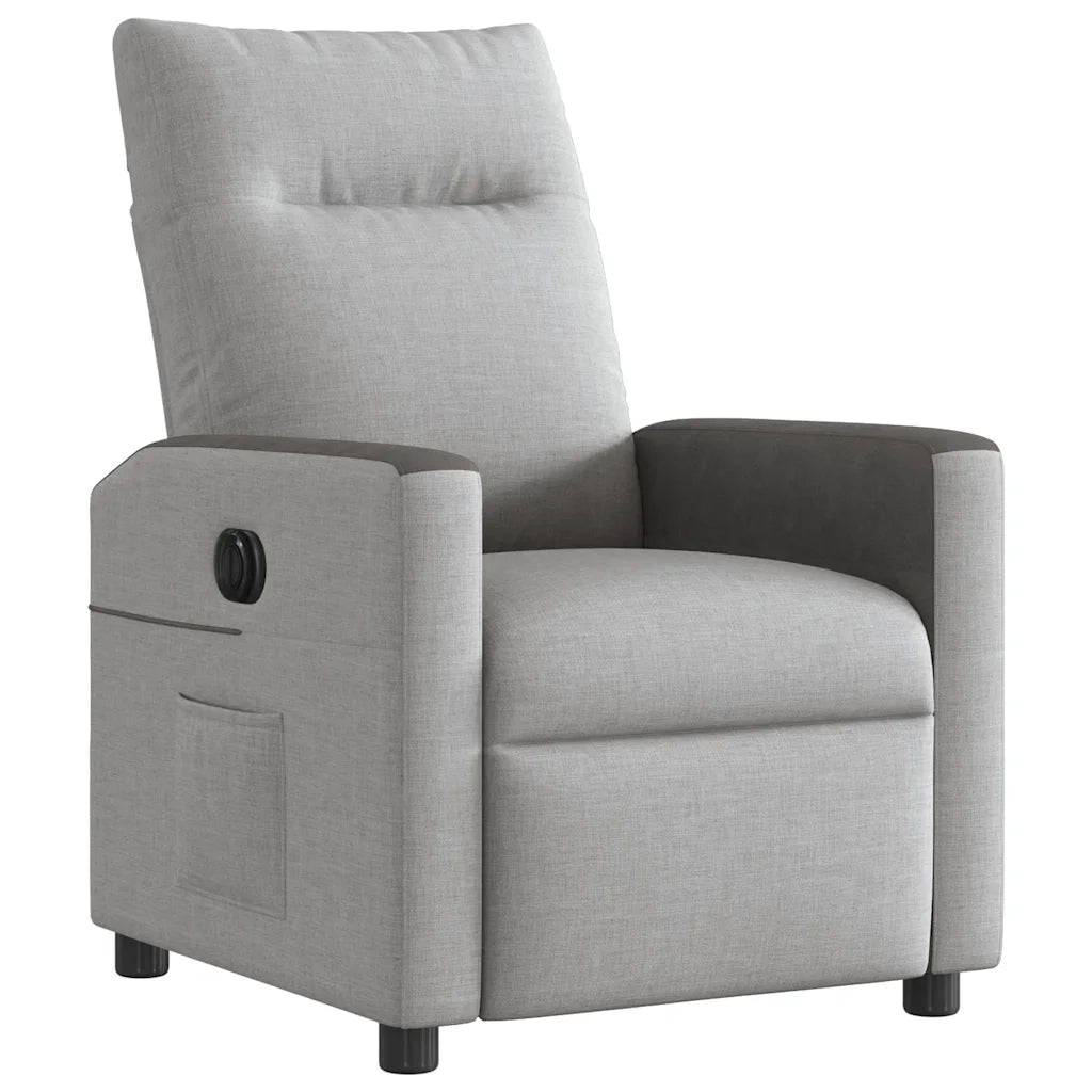 Poltrona Elettrica Reclinabile Grigio Nuvola in Tessuto 3324037