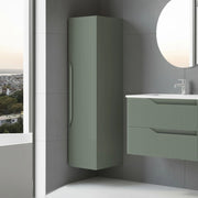 Colonna bagno sospesa Soho colore verde opaco effetto cannettato 35x30x120H