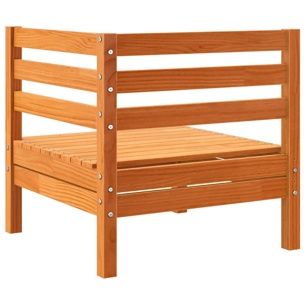 Divano Angolare da Giardino Marrone Cera in Legno Massello Pino 837981
