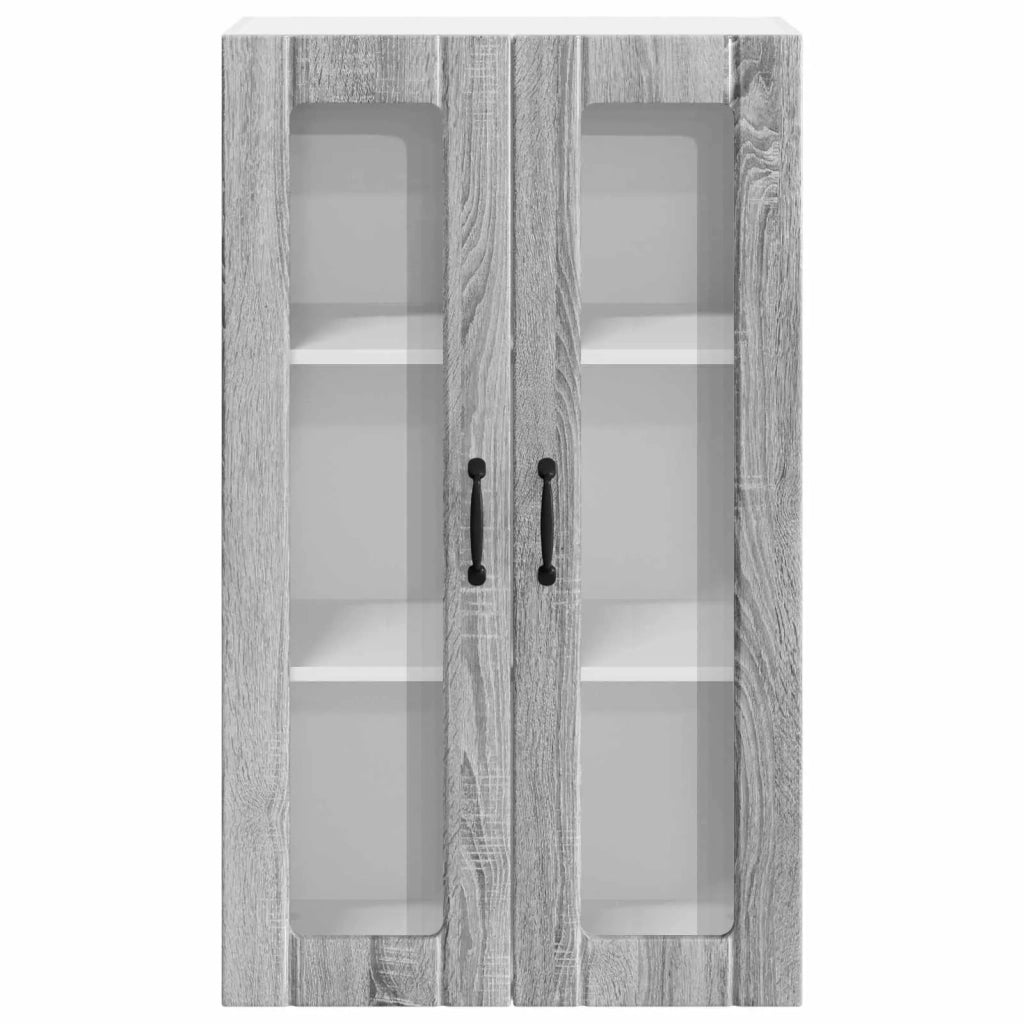 Mobile in vetro da parete LUCCA Grigio Sonoma 60 x 31 x 100 cm 885181
