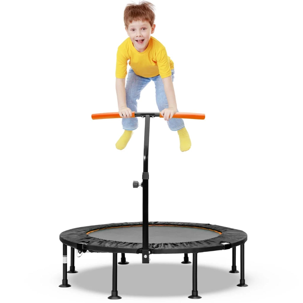 Mini trampolino pieghevole da interno 117 x 117 x 121 cm sicurezza migliorata design ergonomico metallo arancione 20_0017624