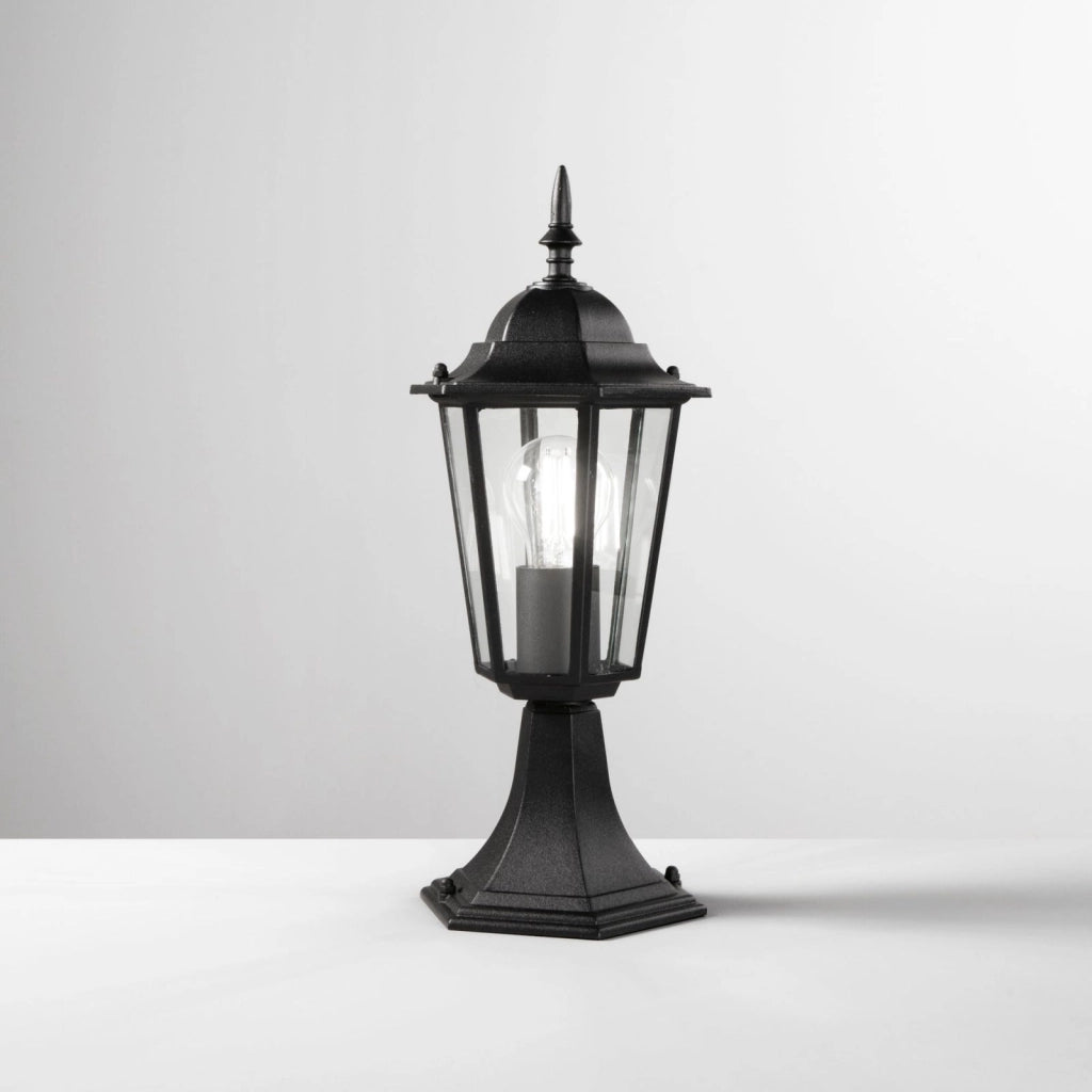 LUME MILANO NERO 1 LUCE ATTACCO E27 IP44 17X40,3CM ALLUMINIO E VETRO