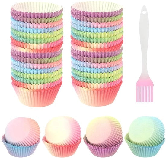 Muffinere Metallizzanti di Alta Qualità - Antiforatura - Set da 50 - Colori Arcobaleno