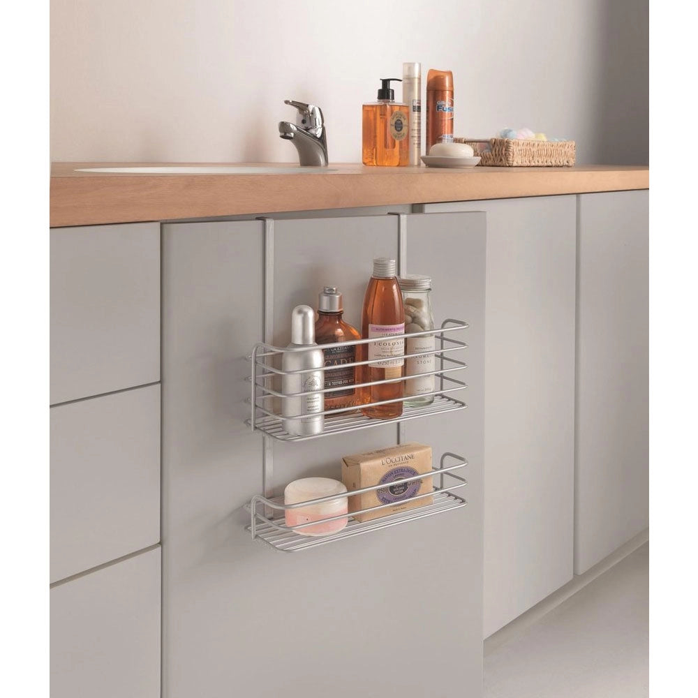 Cestello per Anta Bagno 2 piani Oasis Metaltex Agganciabile senza Fori