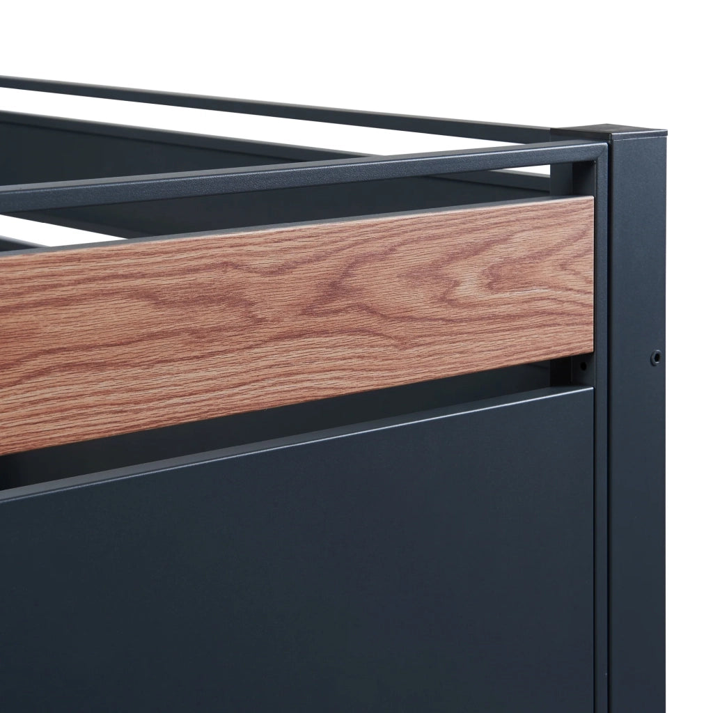 Contenitore per rifiuti in acciaio zincato 120 x 91 x 91 cm effetto legno antracite 03_0009096