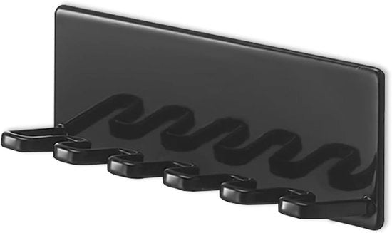 Organizzatore per spazzolini da denti autoadesivo per bagno - 5 fessure - fissaggio alla parete - acciaio inossidabile - nero