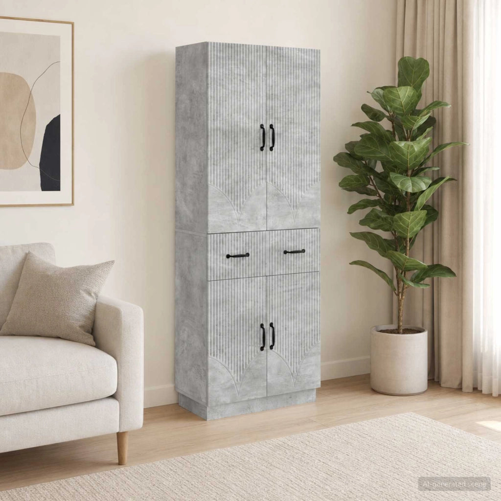 Set di armadi 2 pz Grigio Cemento Legno ingegnerizzato 3416829