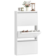Scarpiera Metallica a Parete con 3 Ante ¨C Zephmum ¨C Bianco 60x20x70 cm