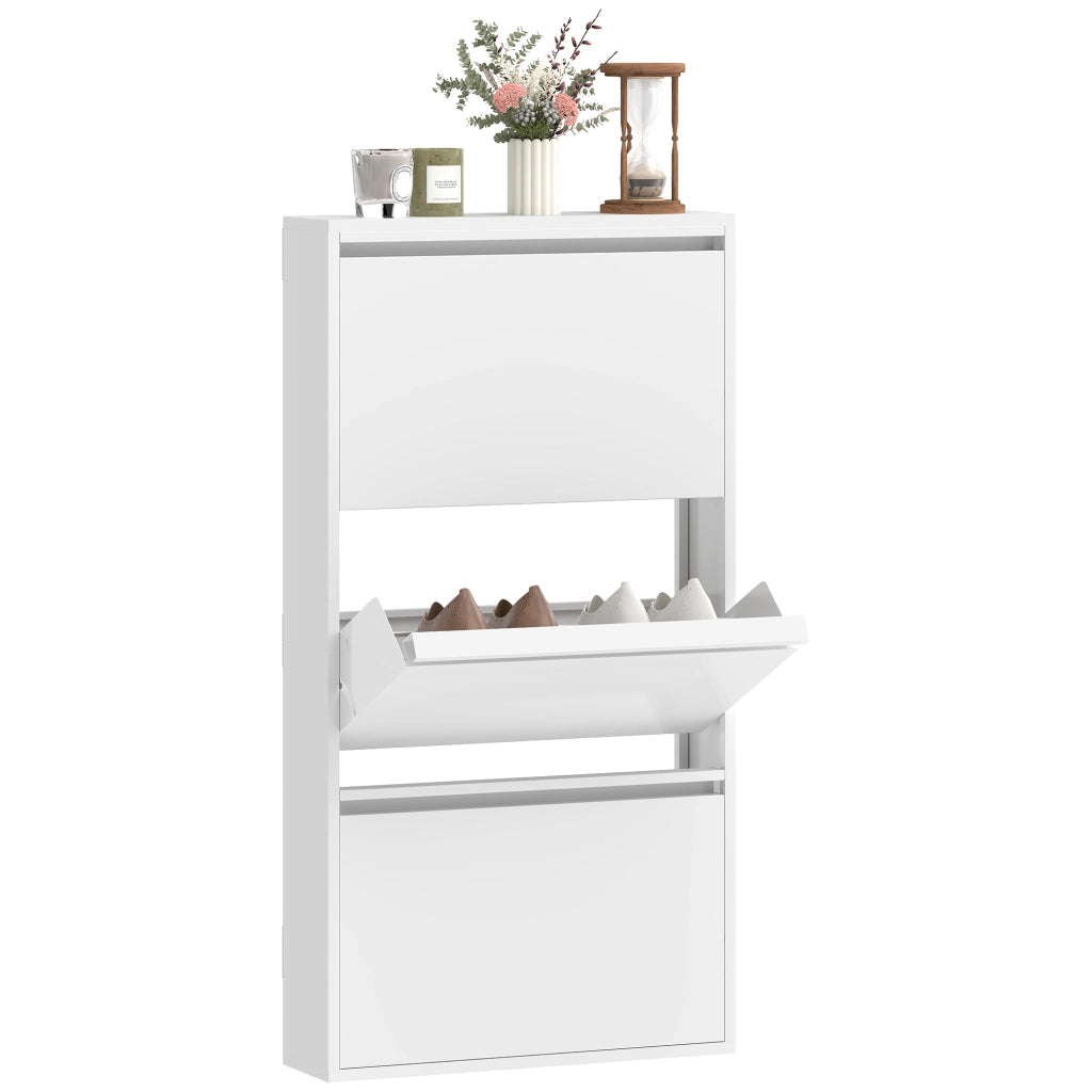 Scarpiera Metallica a Parete con 3 Ante ¨C Zephmum ¨C Bianco 60x20x70 cm