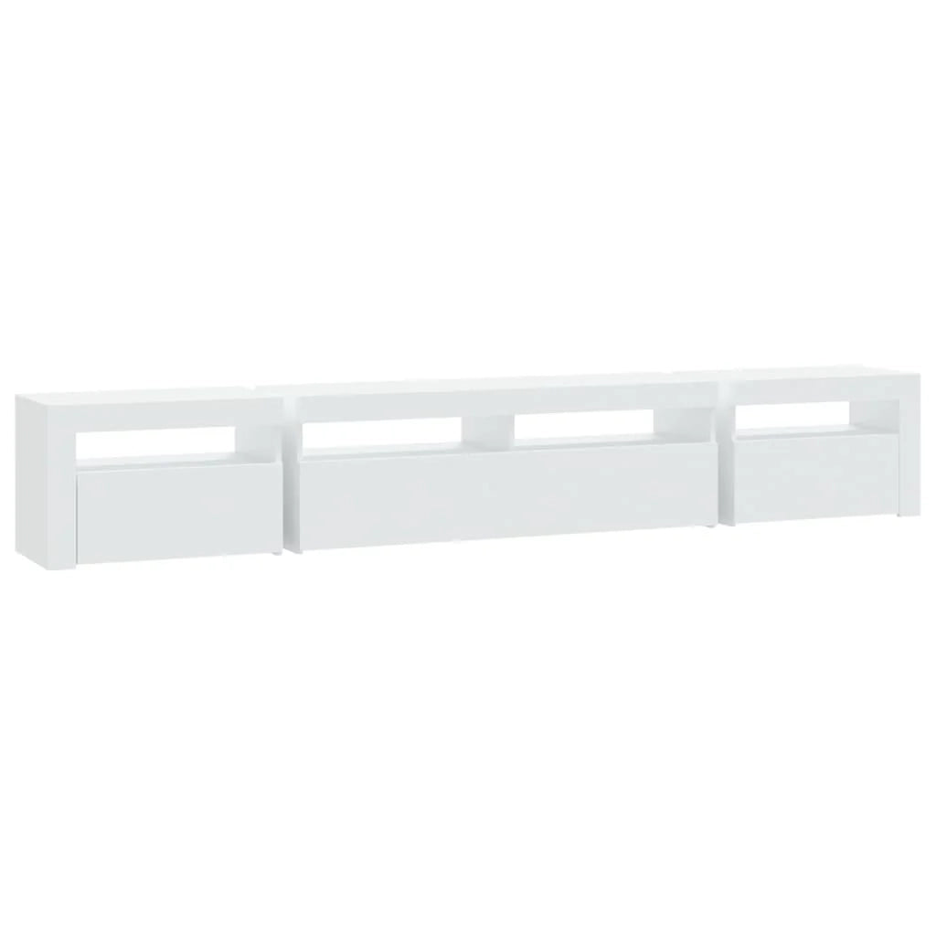 Mobile TV multimediale scaffale TV credenza mobile TV sala da pranzo soggiorno camera da letto con luci LED 240 x 35 x 40 cm bianco 02_0026563
