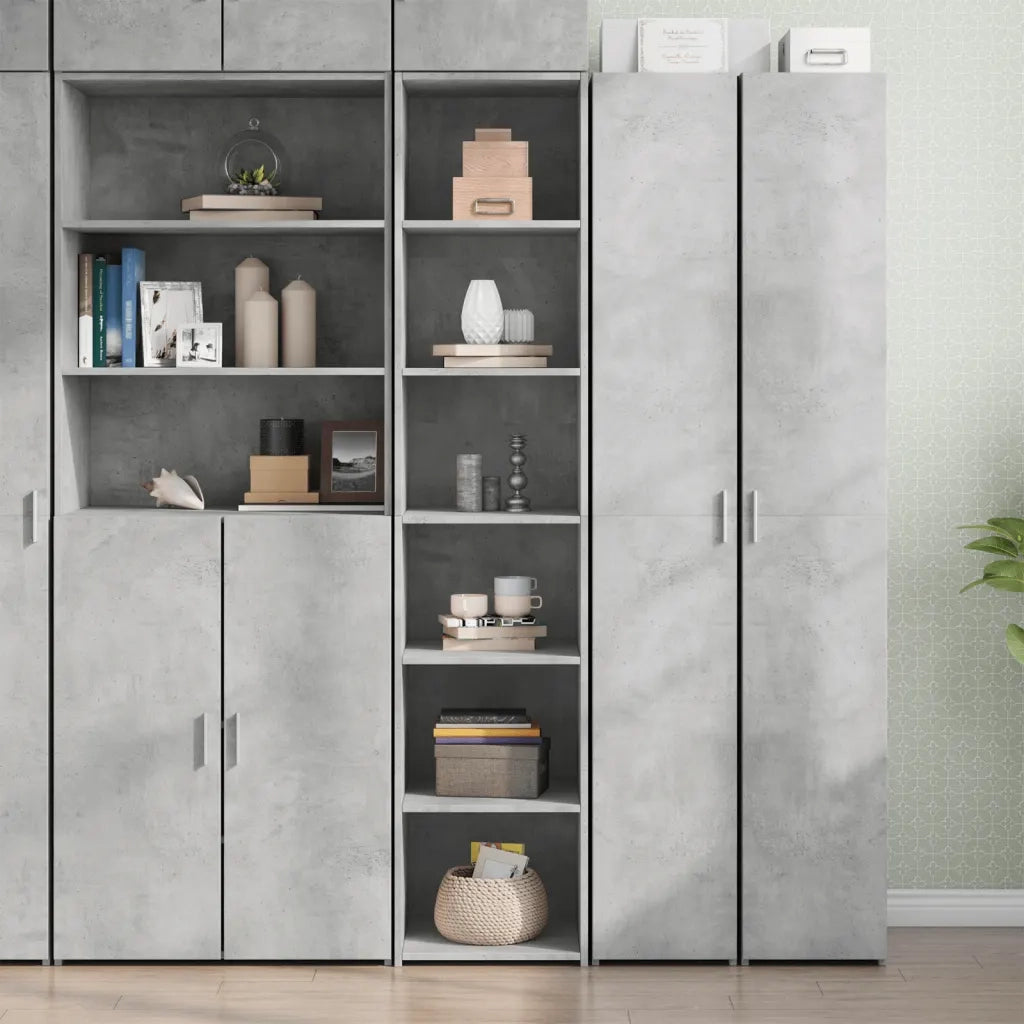 Credenza-Buffet-Armadio da cucina Grigio Cemento 40x41x185cm in Legno Multistrato