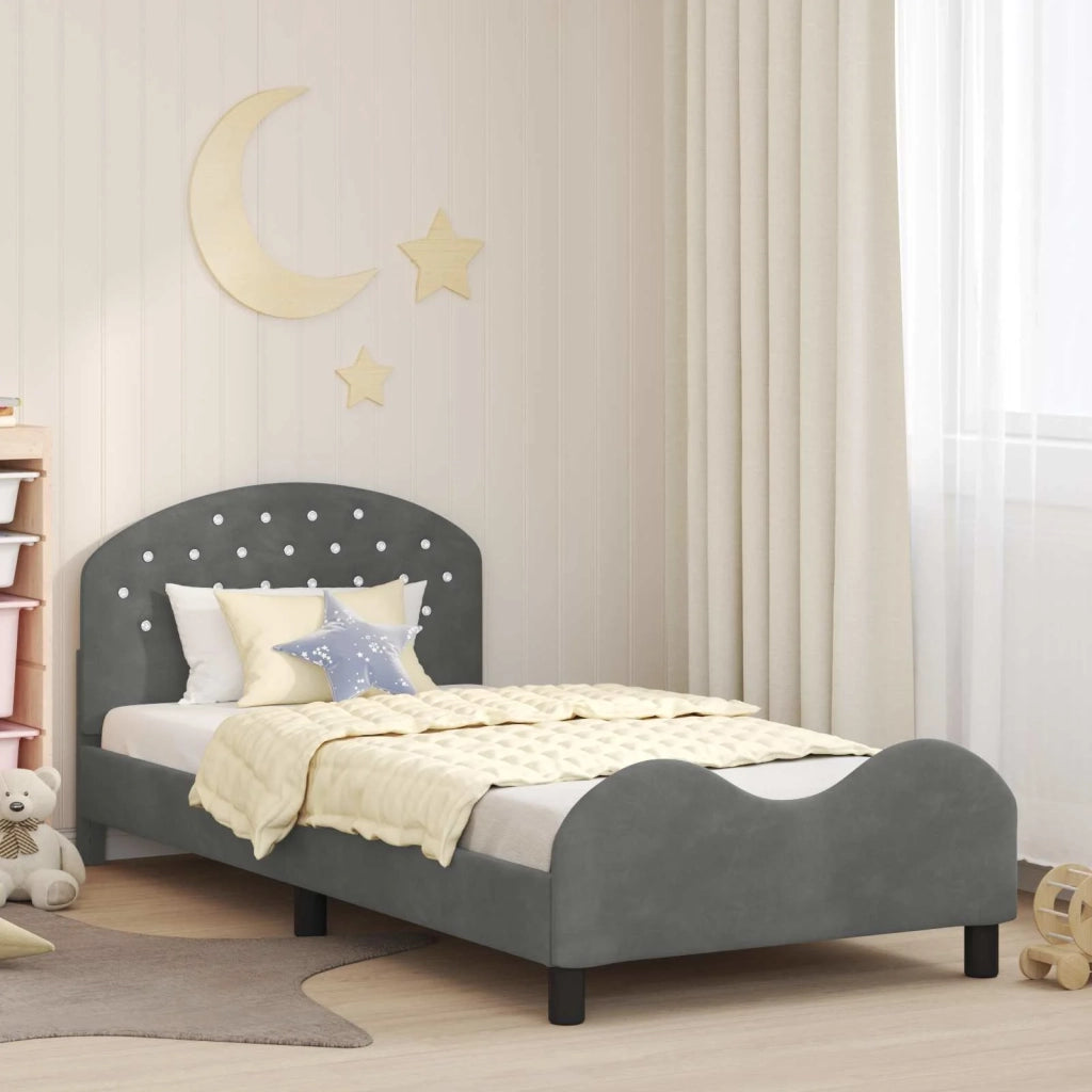 Struttura letto bambini con testata Grigio Scuro 90 x 190 cm