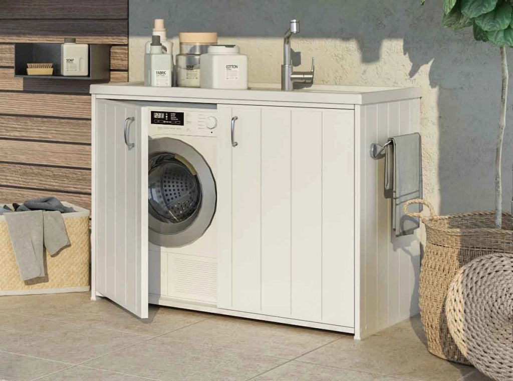 PENSILE bagno in PVC in KIT per interni/esterni - Dim: 59 x 59 x 22 cm - CR - colore: BIANCO
