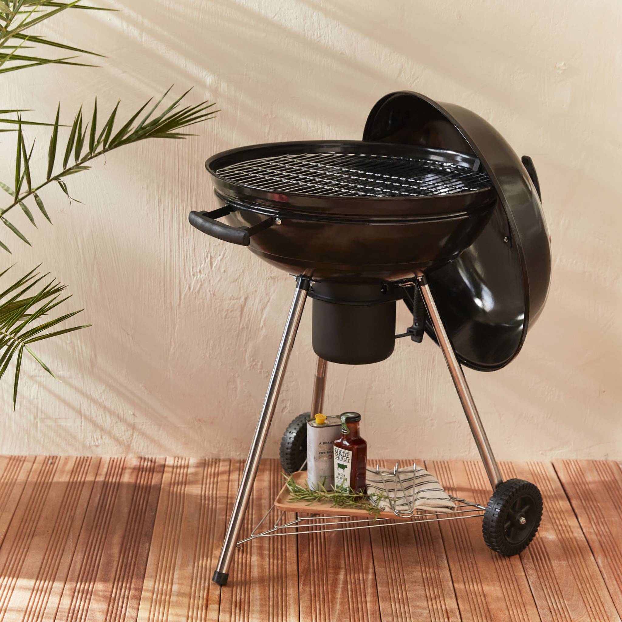 Barbecue a carbonella grill + affumicatore, nero