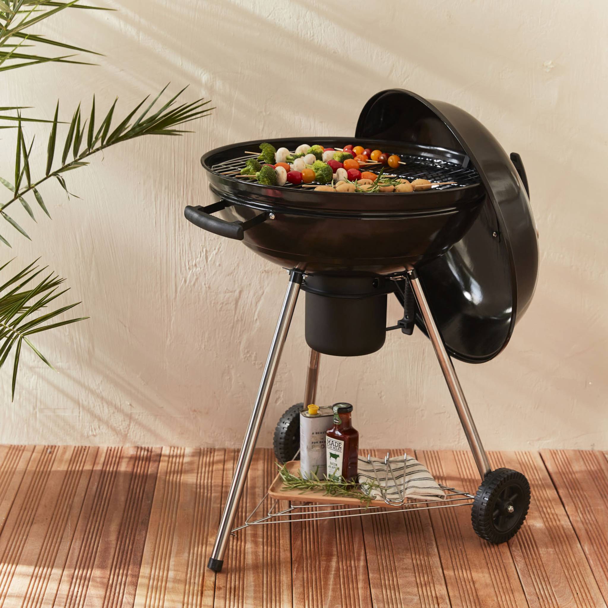 Barbecue a carbonella grill + affumicatore, nero